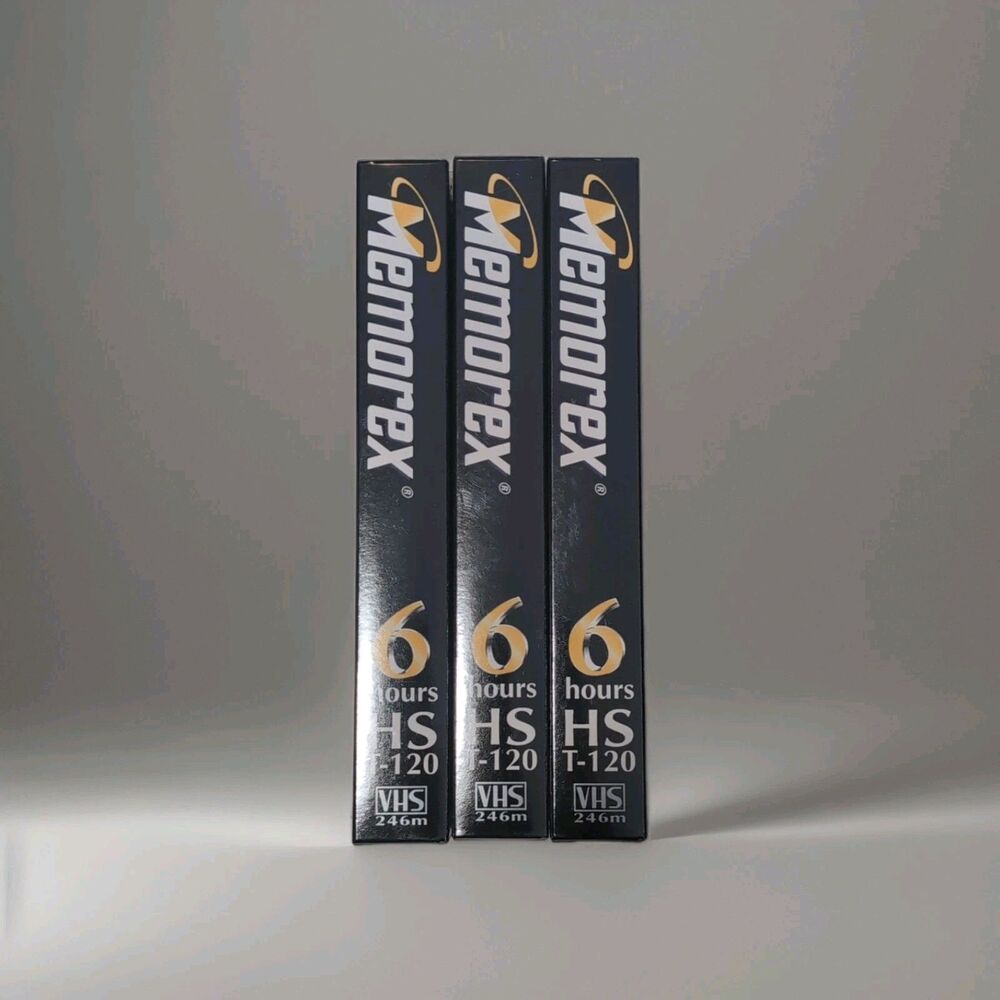 3 - Memorex HS Video Cassette 120 High Standard Tape VHS Tape - SEALED - NEW